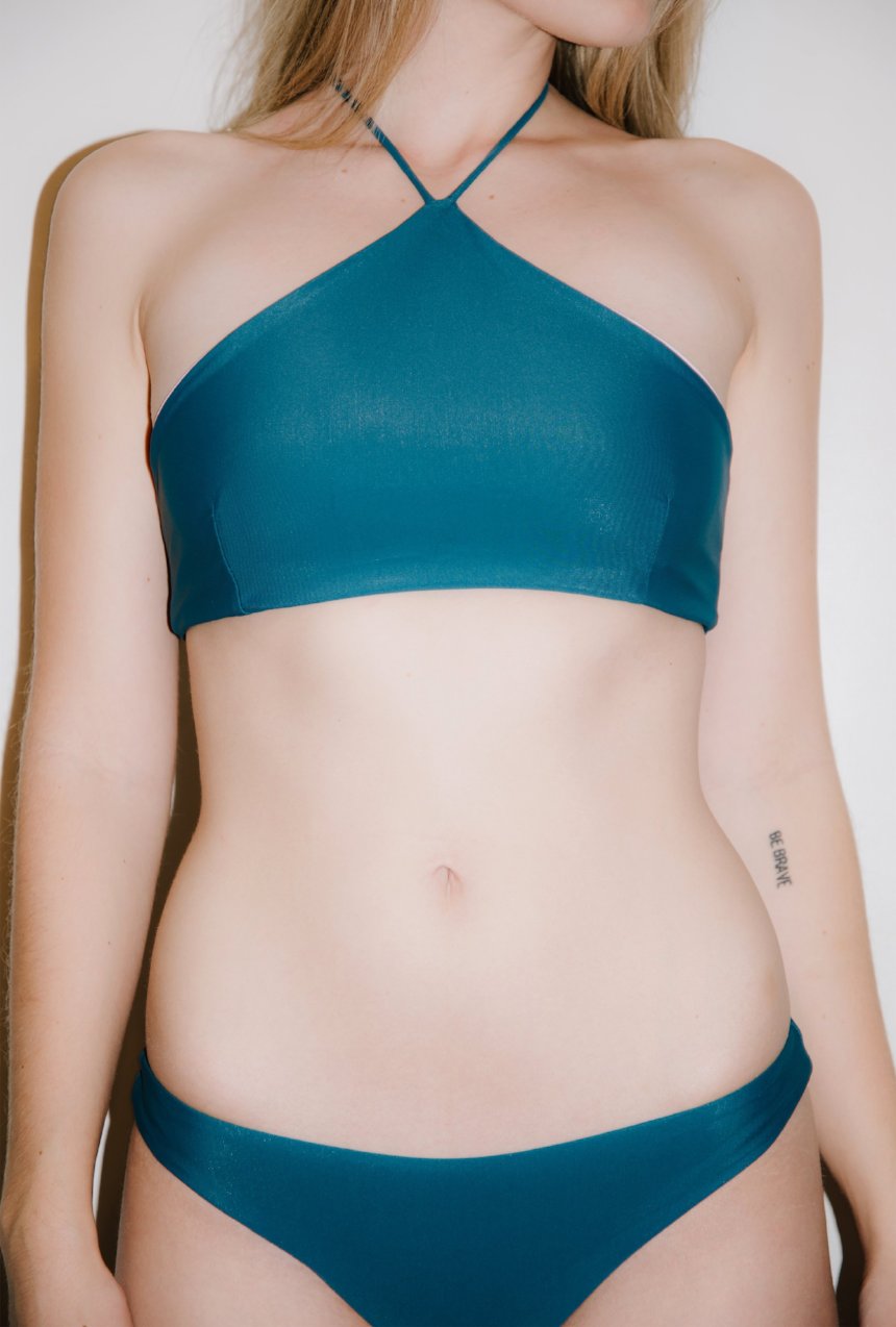 Leila Bikini Top – Like Aubrey Plaza Bikini, High-Neck Lace-Up - KEALA BIKINIS
